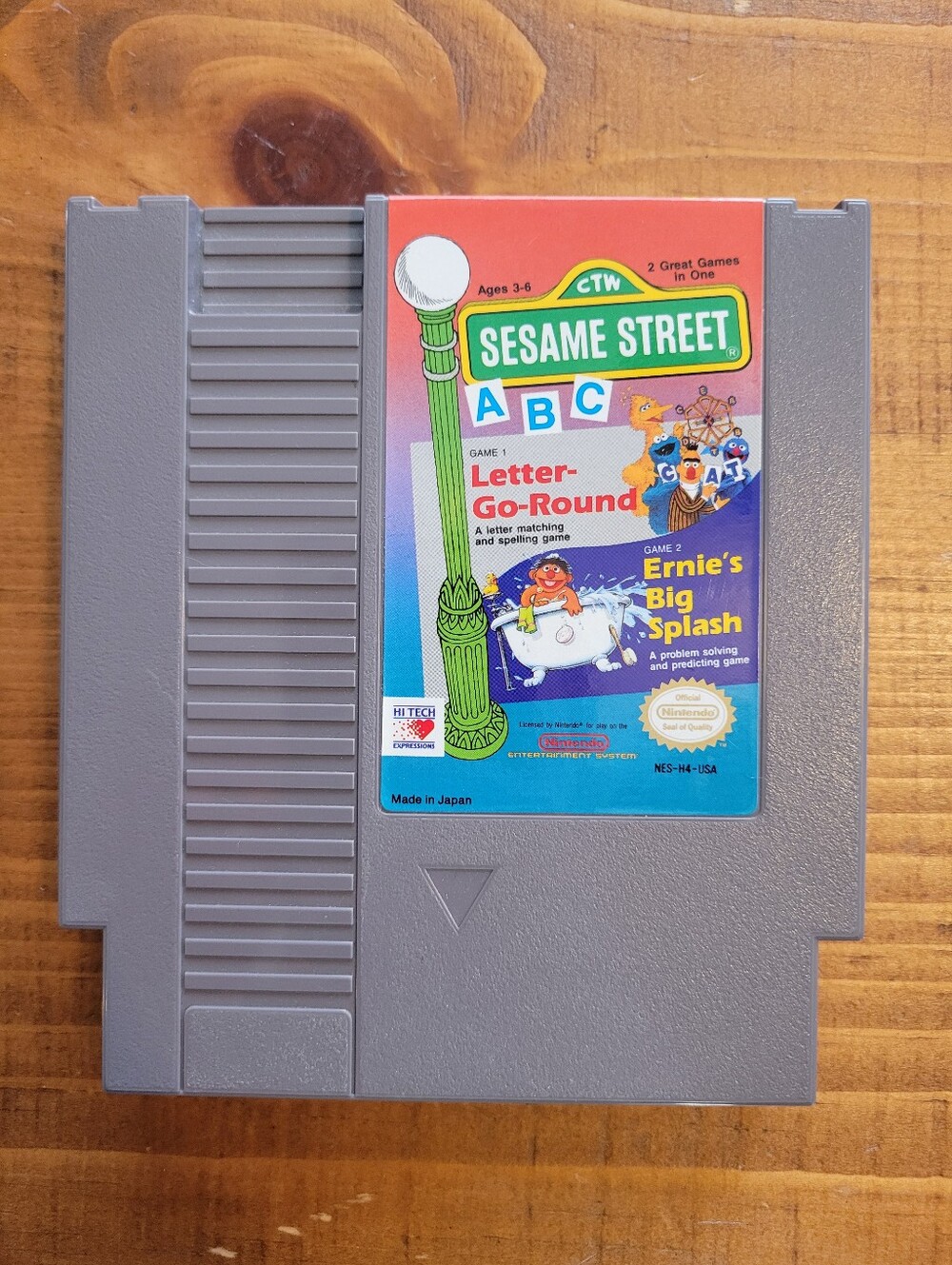 Nintendo NES Sesame Street Letter Go Round Ernie's Big Splash Video Game 1980s